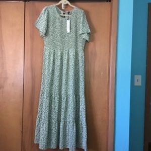 Sage Floral Dress